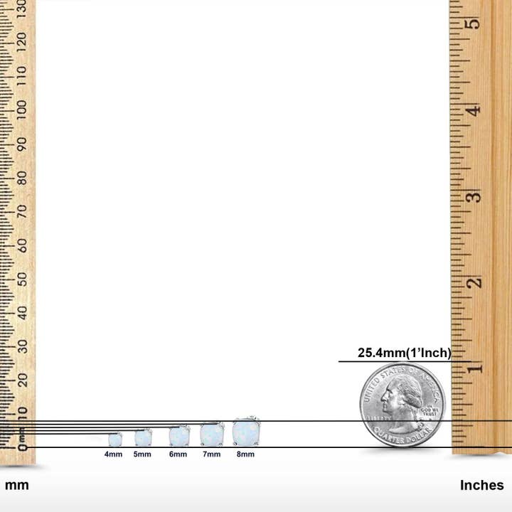 Solitaire Screw Back Stud Earring Excellent Cushion Cut Lab Created White Opal for wholesale on Faire3