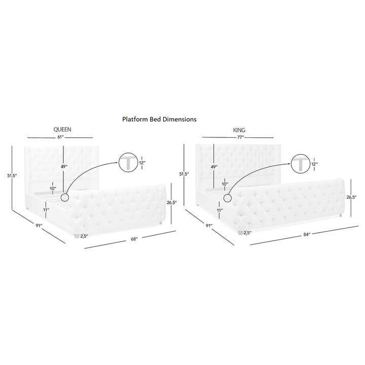 Jennifer Taylor Home - Wholesale Bed - Brooklyn Tufted Bed Headboard and Footboard Set10