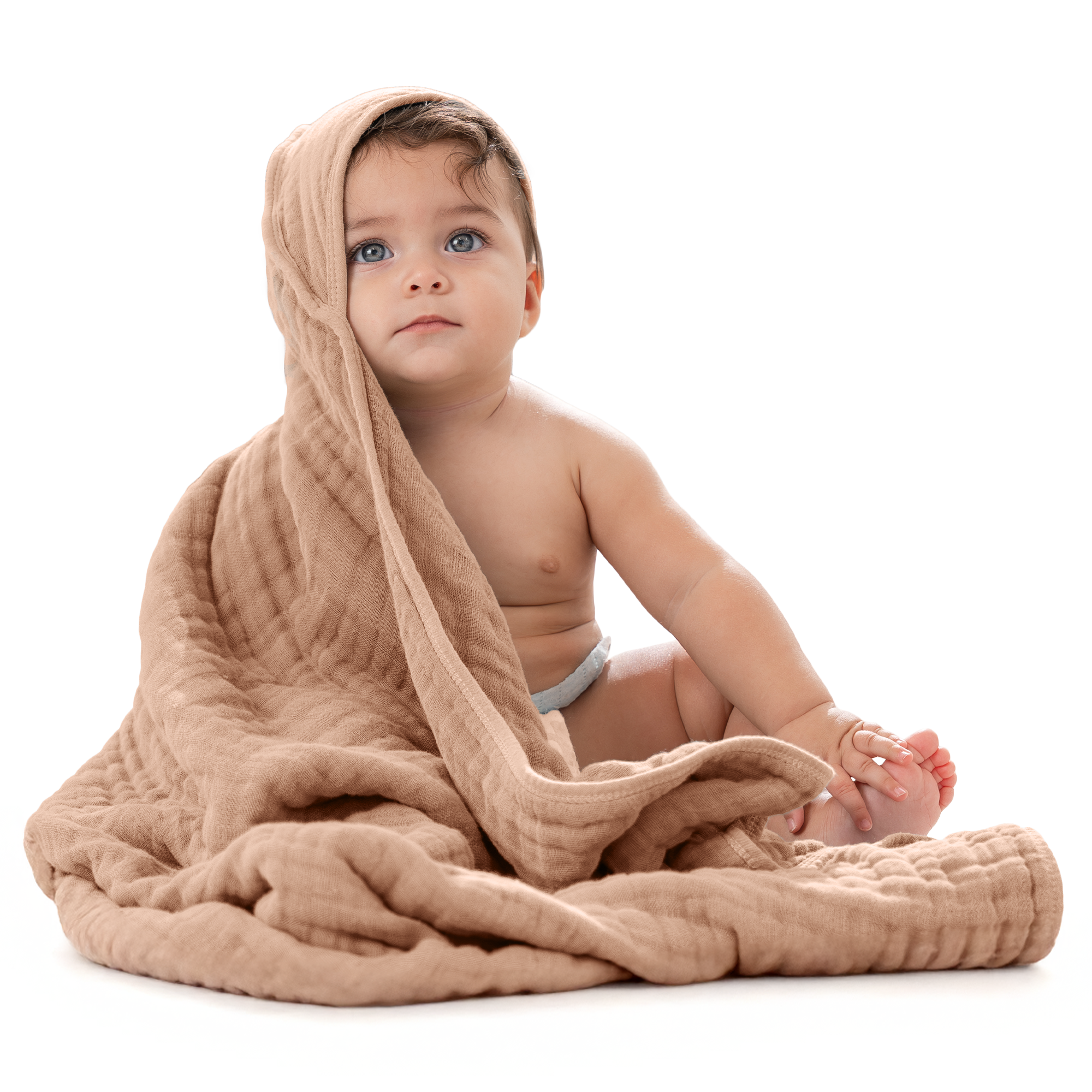 Comfy Cubs - Vendita all'ingrosso Asciugamano con cappuccio - Bambini e neonati - Asciugamano con cappuccio per neonati, 6 strati 100% cotone mussola di Comfy Cubs45