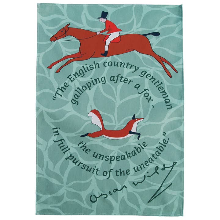 Fox Hunting Oscar Wilde theedoek voor wholesale door Radical Tea Towel