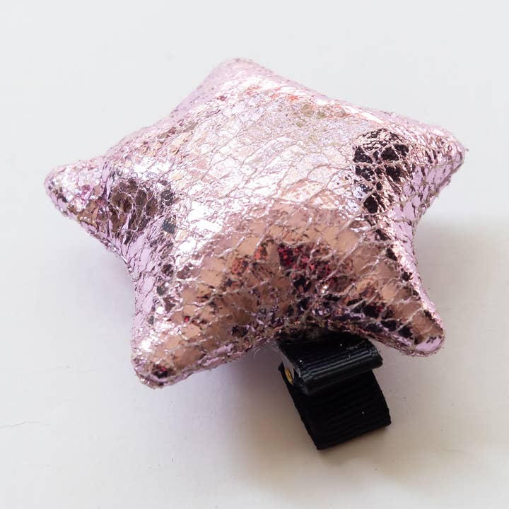 Haarclip met metalen ster | Roze voor wholesale door Tangle Shiny Stars