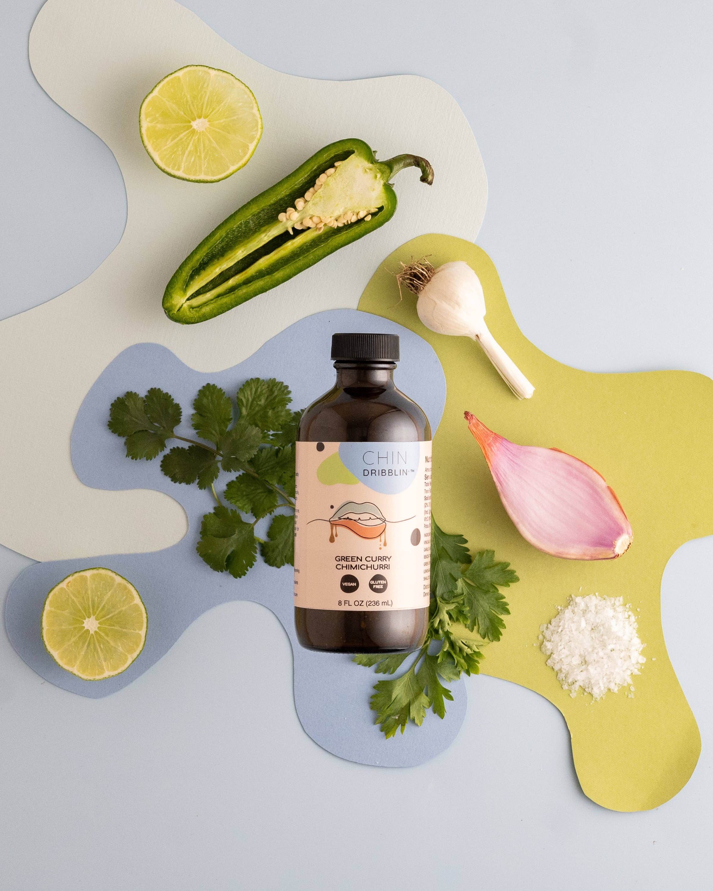 Chin Dribblin' Specialty Asian Fusion Sauces - Wholesale Sauce - Green Curry Chimichurri Sauce