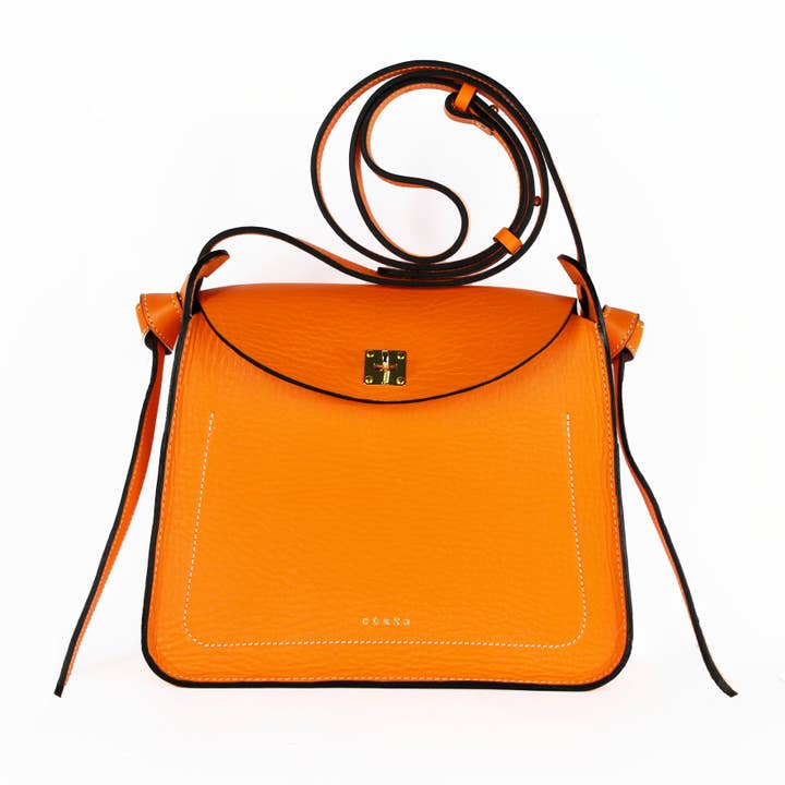 Leather bag with NAOMI clasp for wholesale by Cérès