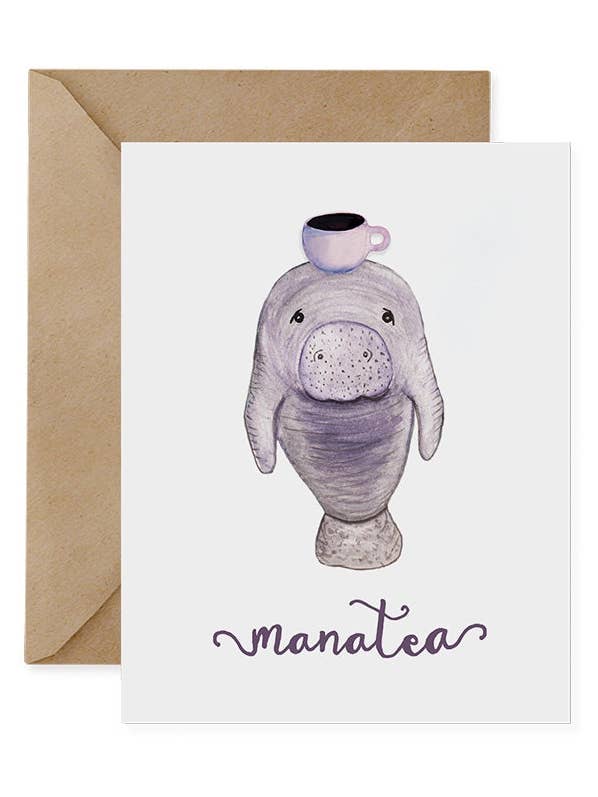 Florida Manatee Card/ Manatea - Milieuvriendelijk, Manatees, Oceaan, Water, Thee, Bedreigd, Gerecycled, Geeft terug, Natuurbehoud voor wholesale door Red and Wolf Paper Company