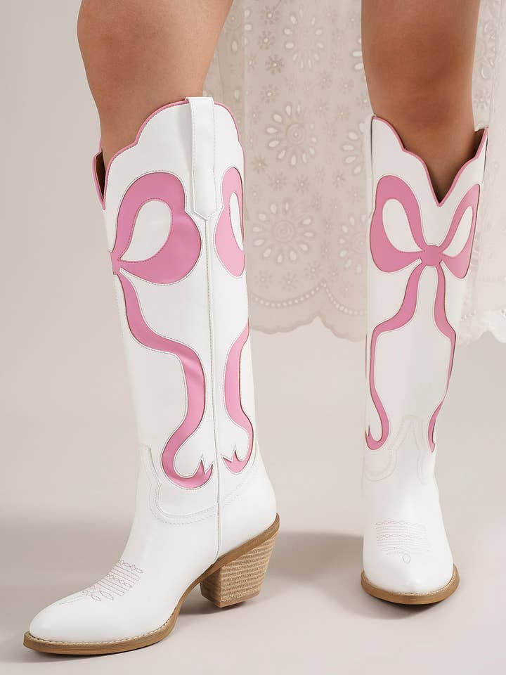 CCOCCI - Wholesale Cowboy Boots - Women's - GLENDA-10 WESTERN BOOTS WITH BOW SHAPE ACCENT