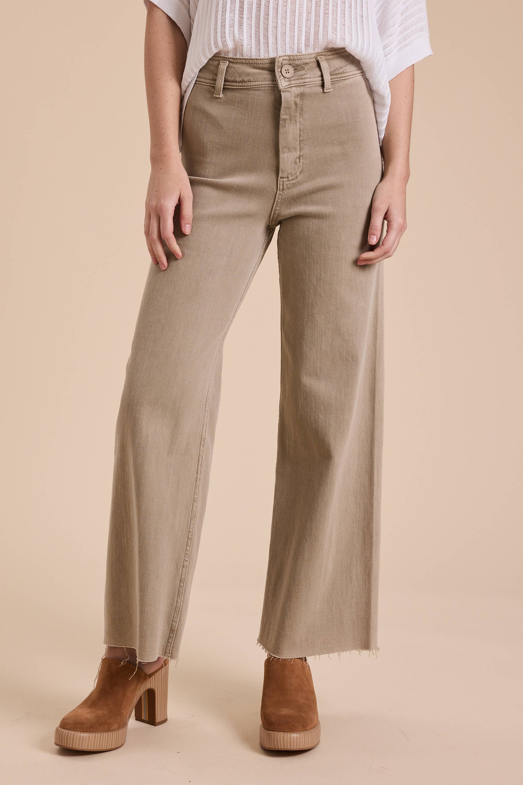 MIOU MUSE - Vente Jean – femme - Pantalon en denim droit à jambes larges MMP62356