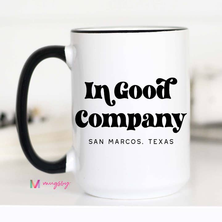 In Good Company City State Mug, Personalized Mug, Custom Cup for wholesale by Mugsby