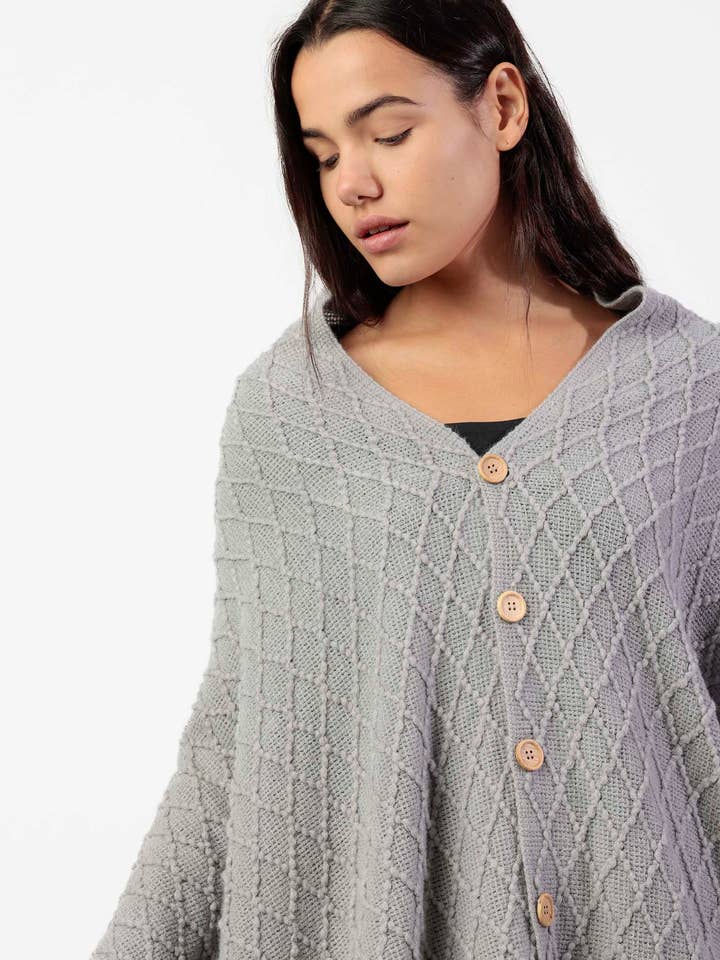 Knitted Poncho for wholesale by ADMAS