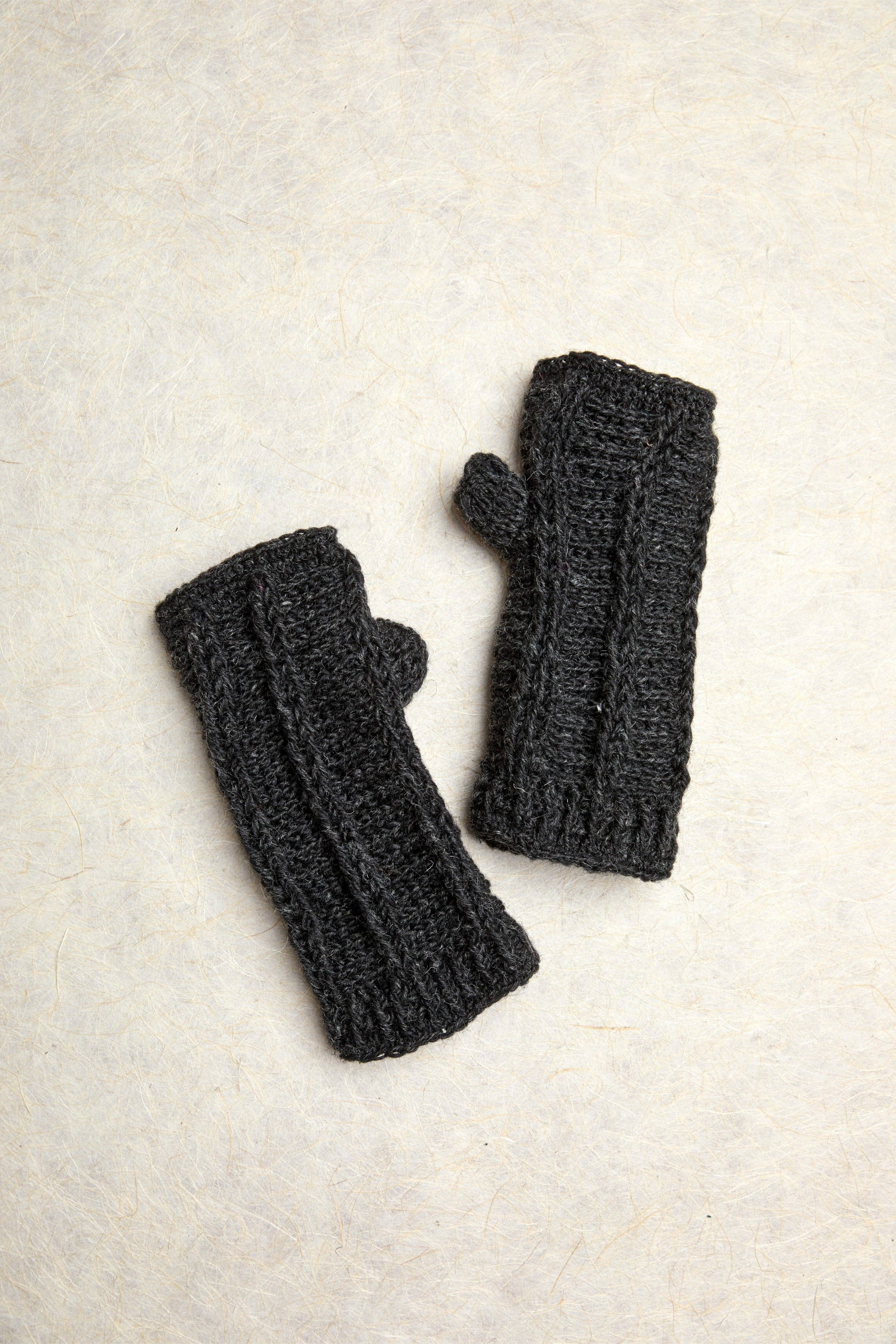 By Many Hands - Wholesale Hand Warmer - Brecken Charcoal Hand-Knit Handwarmers0