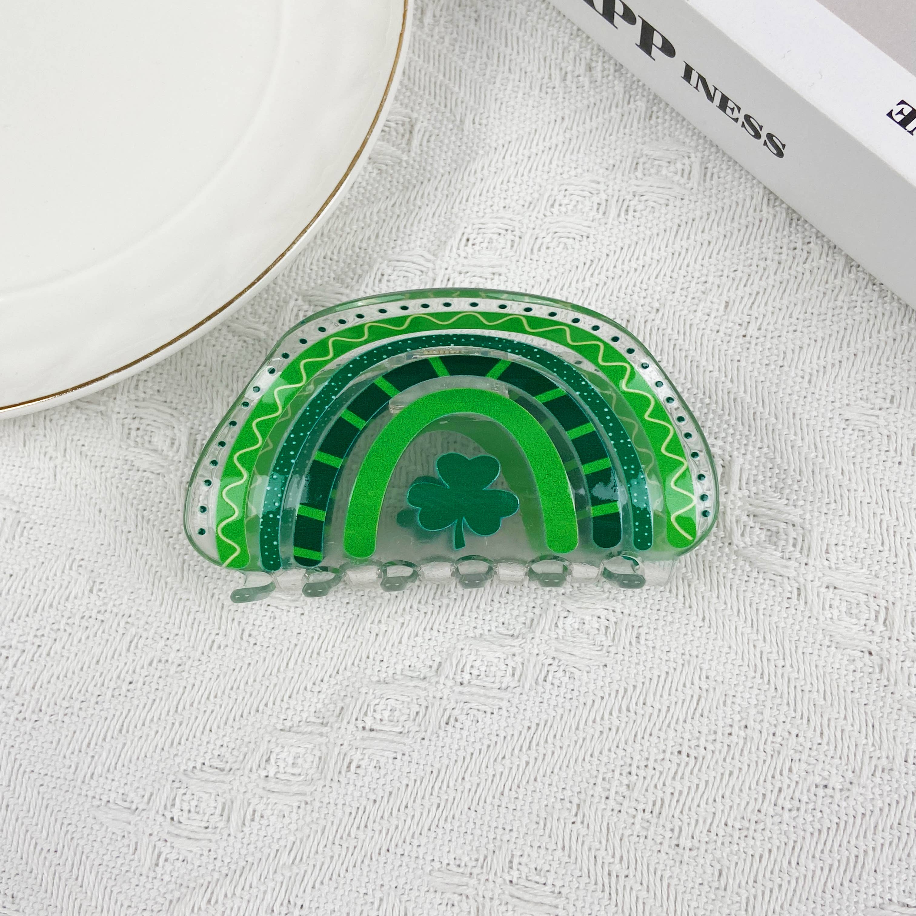 mildstyles - Wholesale Hair Clip - Women's - Clover  Rainbow St. Patrick's Day Half Circle Haire Clips5