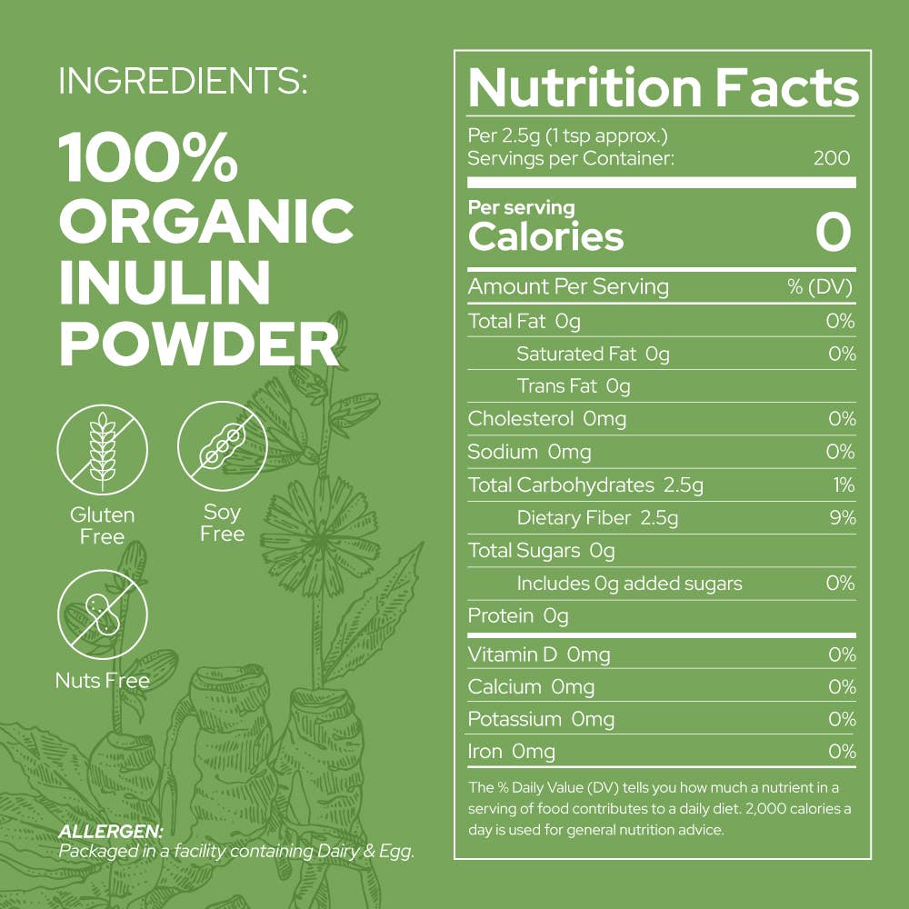 Plant of Life - Wholesale Protein/Superfood Powder - Organic Inulin (FOS Powder) Daily Water Soluble Prebiotic 1