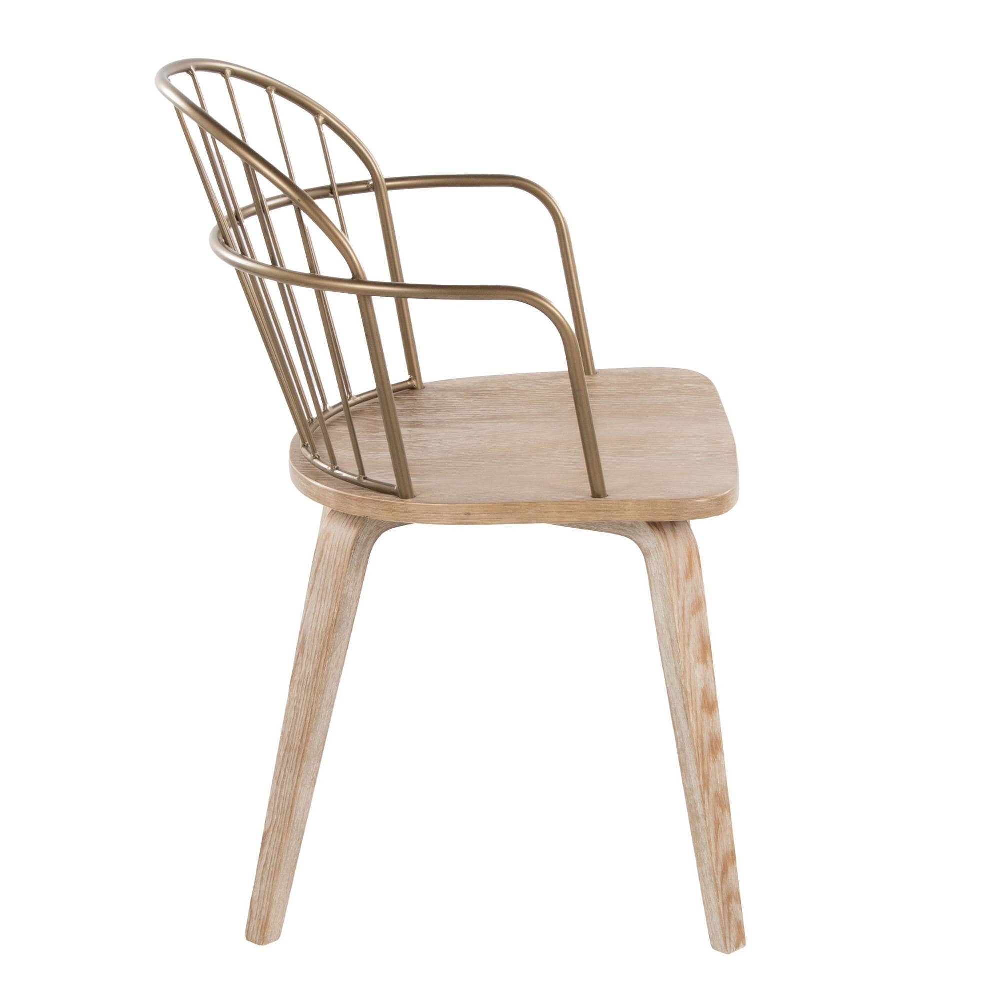 Black Metal Dark Walnut Wood Riley Arm Chair - Set of 2 for wholesale on Faire2