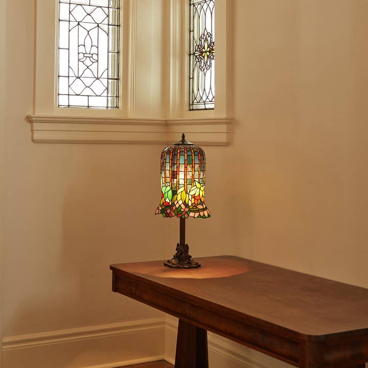 River of Goods - Wholesale Accent/Desk Lamp - 26" Tiffany Stained Glass Table Lamp - Pond Lily Bell Shade0