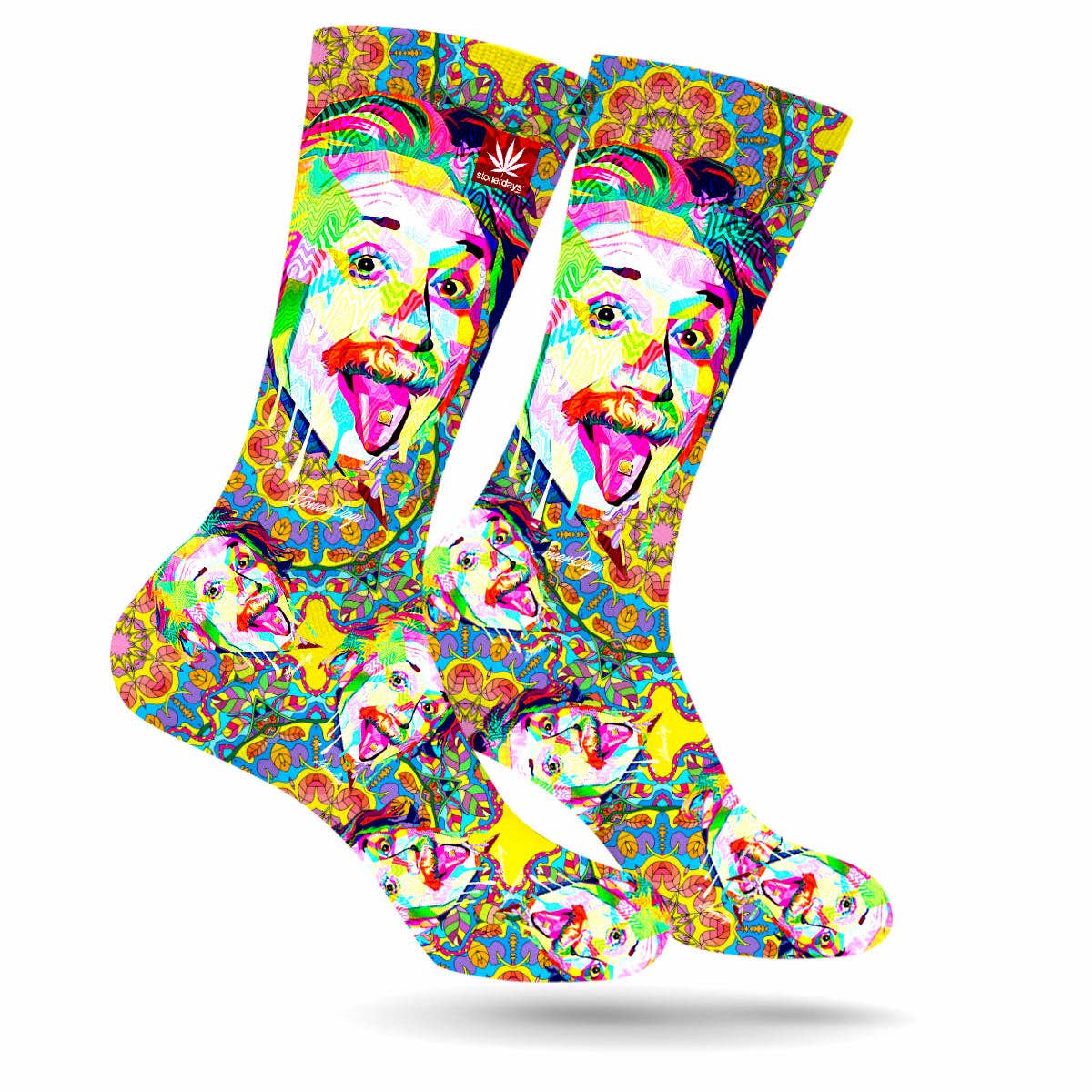 StonerDays Apparel - Wholesale Socks – Unisex - Einstein Pop Art Cannabis Socks