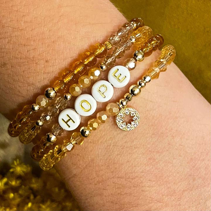 Mamie dans les orties – Joias DIY - Crianças por atacado – Kit Pulseiras de Conta de Vidro Esperança1