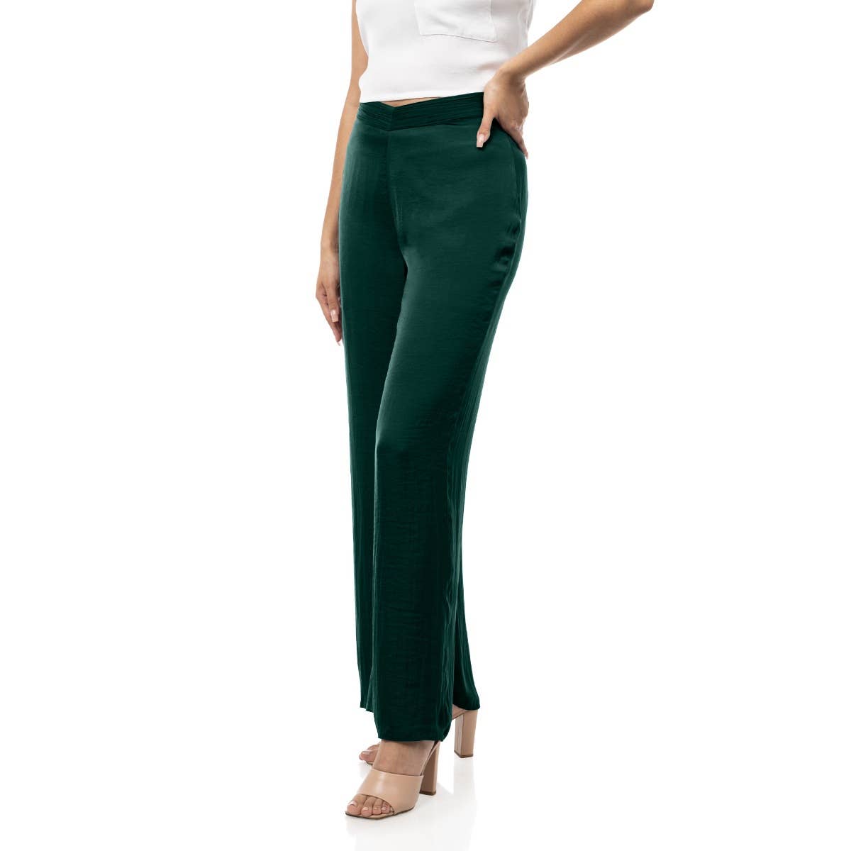 Naked Zebra Rack - Wholesale Pants - Women's - Ruched Waist Satin Pants13