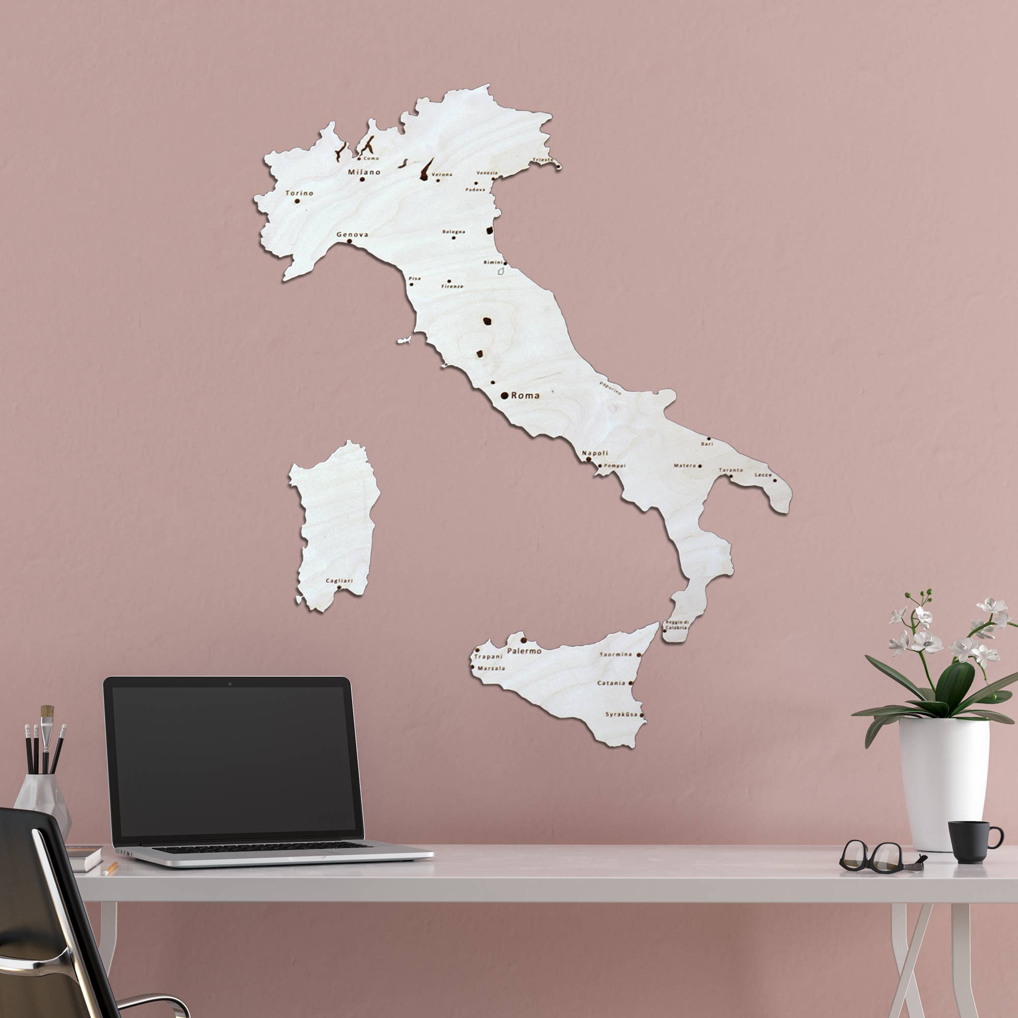 Papurino - Wholesale Wall Accent - Wooden Map of Italy2
