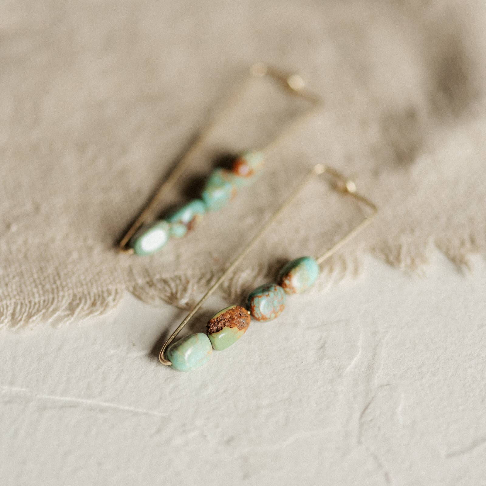 Commonform - Vente Boucles d'oreilles pendantes - Rivière Turquoise2