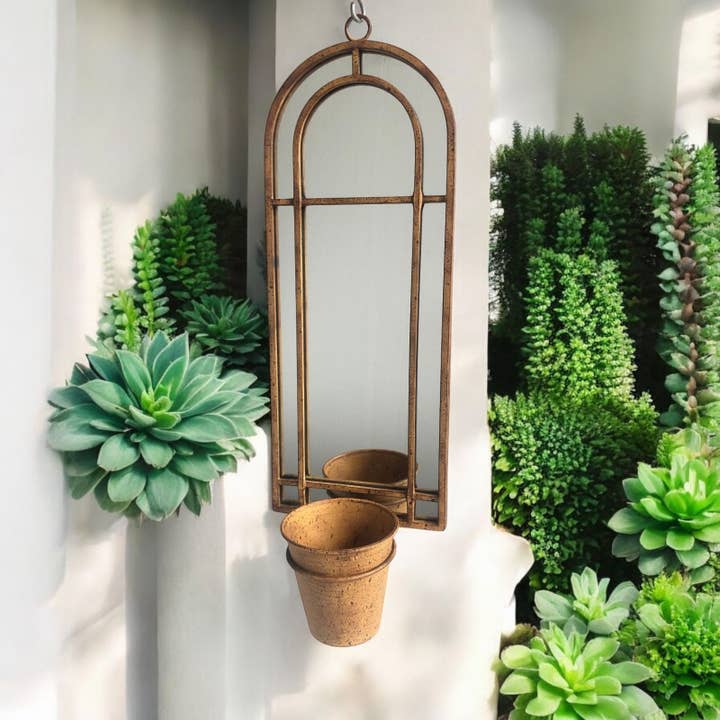 64Cm Wall Mirror With Single Planter for wholesale by Minster Stylish Living Ltd