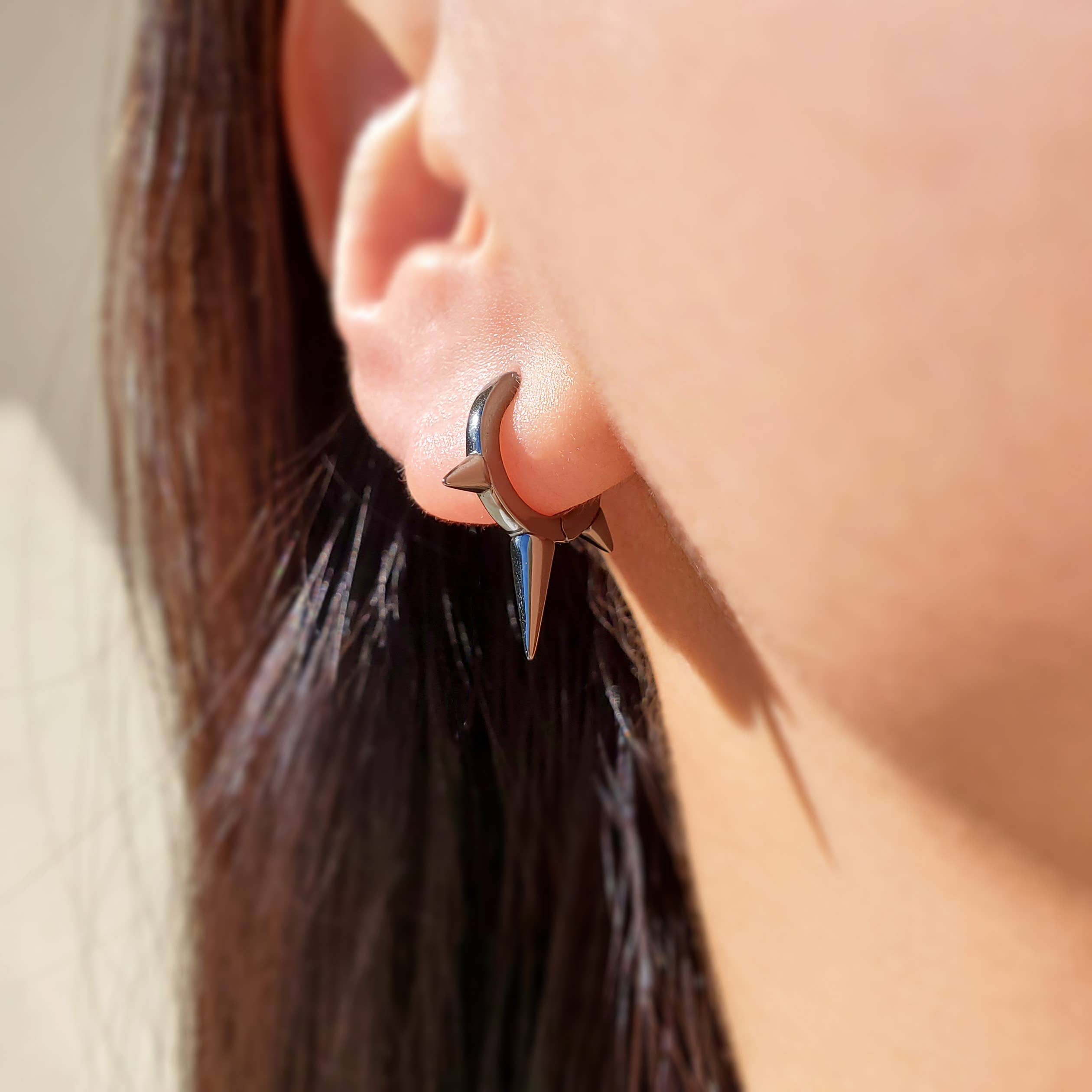 HolyBang Jewels - Wholesale Huggie Earrings - SPIKE HUGGIE EARRINGS - E-H1018 / E-H10417