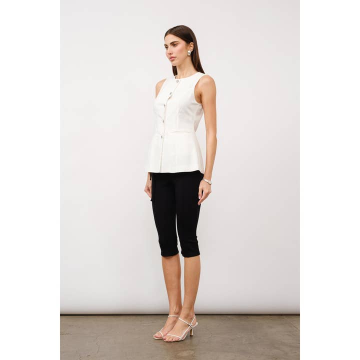 WHITE Kennedy Fitted Vest for wholesale on Faire