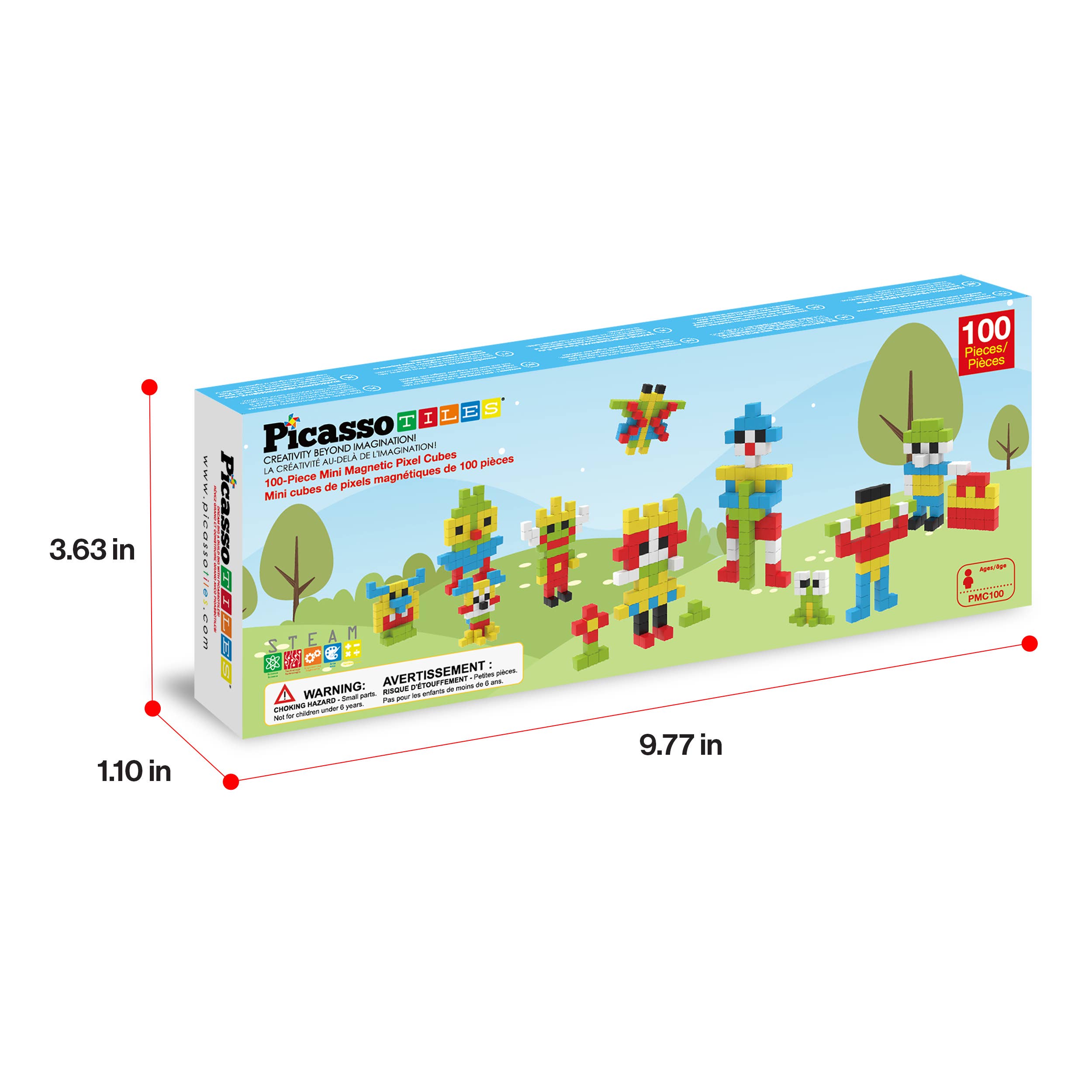 PicassoTiles – wholesale Building set – Child – PicassoTiles 100pc .5" Magnetic Cubes Set8