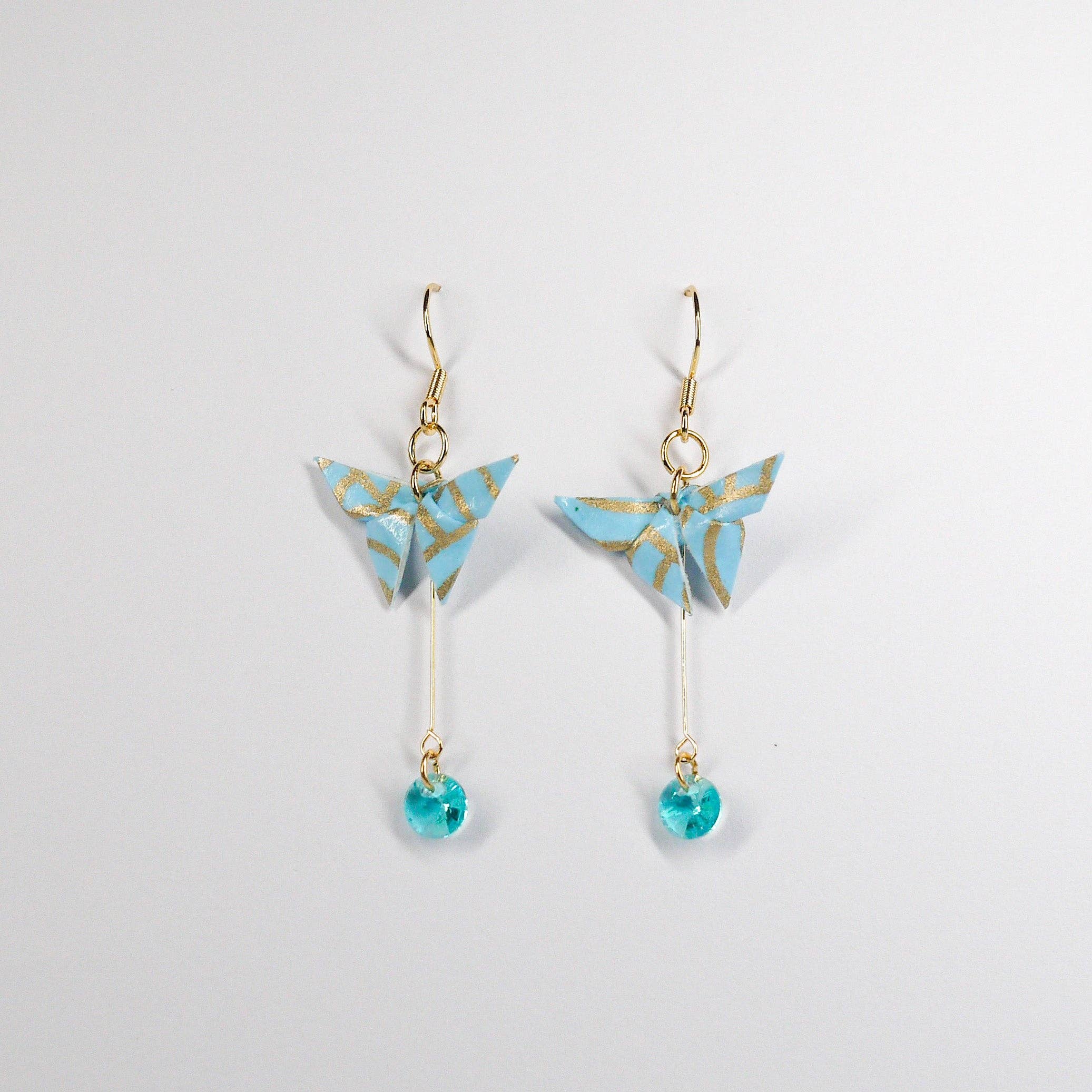 Kamyi.Art Origami Designs - Wholesale Dangle Earrings - Butterfly and Crystal Drop Earrings2