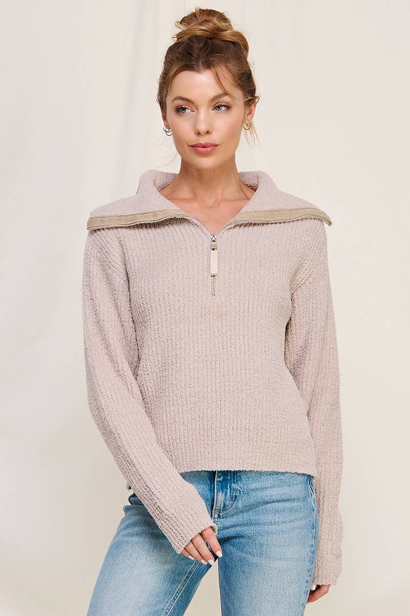 Allie Rose - Wholesale Sweatshirt - Women's - Plush Half Zip Pullover Sweater9