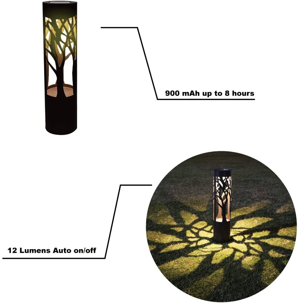 OutdoorSolarOutlet - Wholesale Outdoor/Lawn Light - SmartYard 10-Lumen Solar Bollard Light with Tree Design LED 2-Pack8