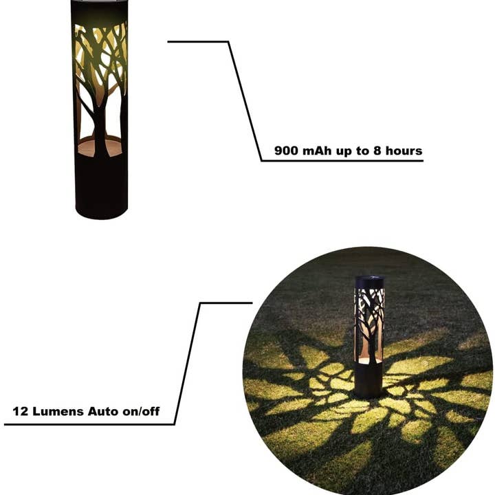 OutdoorSolarOutlet - Wholesale Outdoor/Lawn Light - SmartYard 10-Lumen Solar Bollard Light with Tree Design LED 2-Pack8