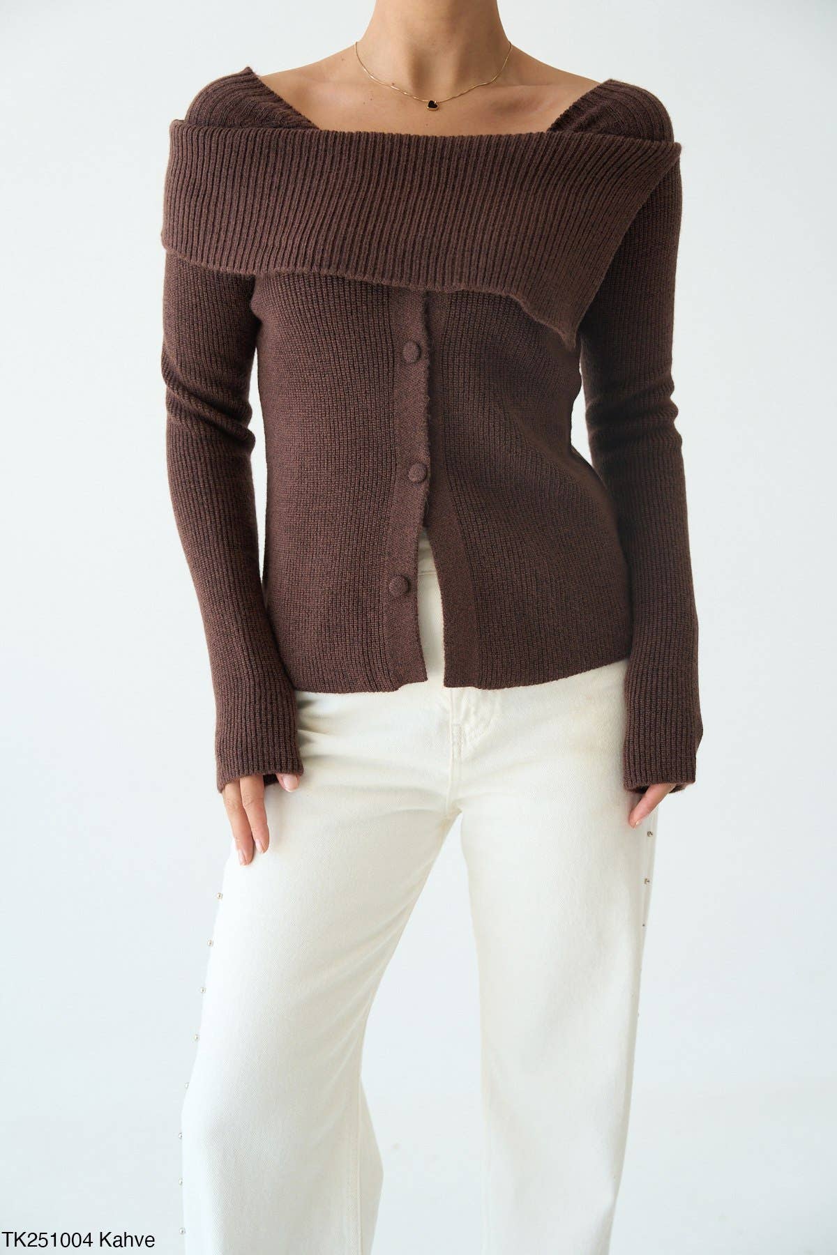 Design company-Fatma Balkir - Wholesale Knit Sweater - Women's - Asymmetric Neckline Women’s Knit Sweater17