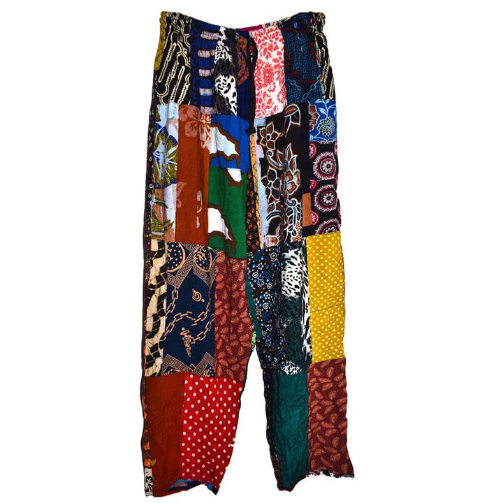 Pants/trousers patchwork assorted colours extra large unisex for wholesale by Shared Earth