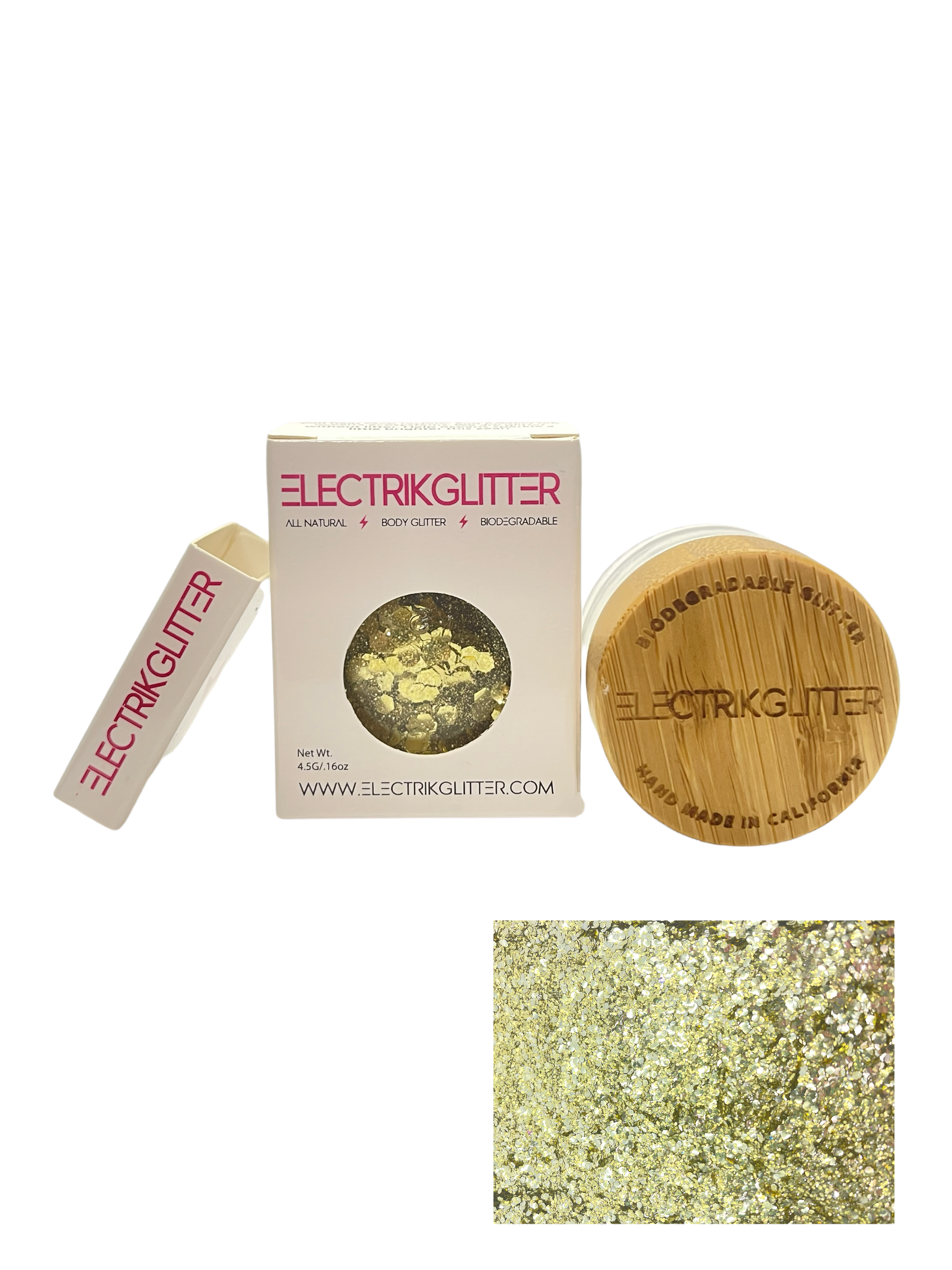 Electrik Glitter - Wholesale Body Glitter/Shimmer - California Gold Biodegradable Body Glitter3