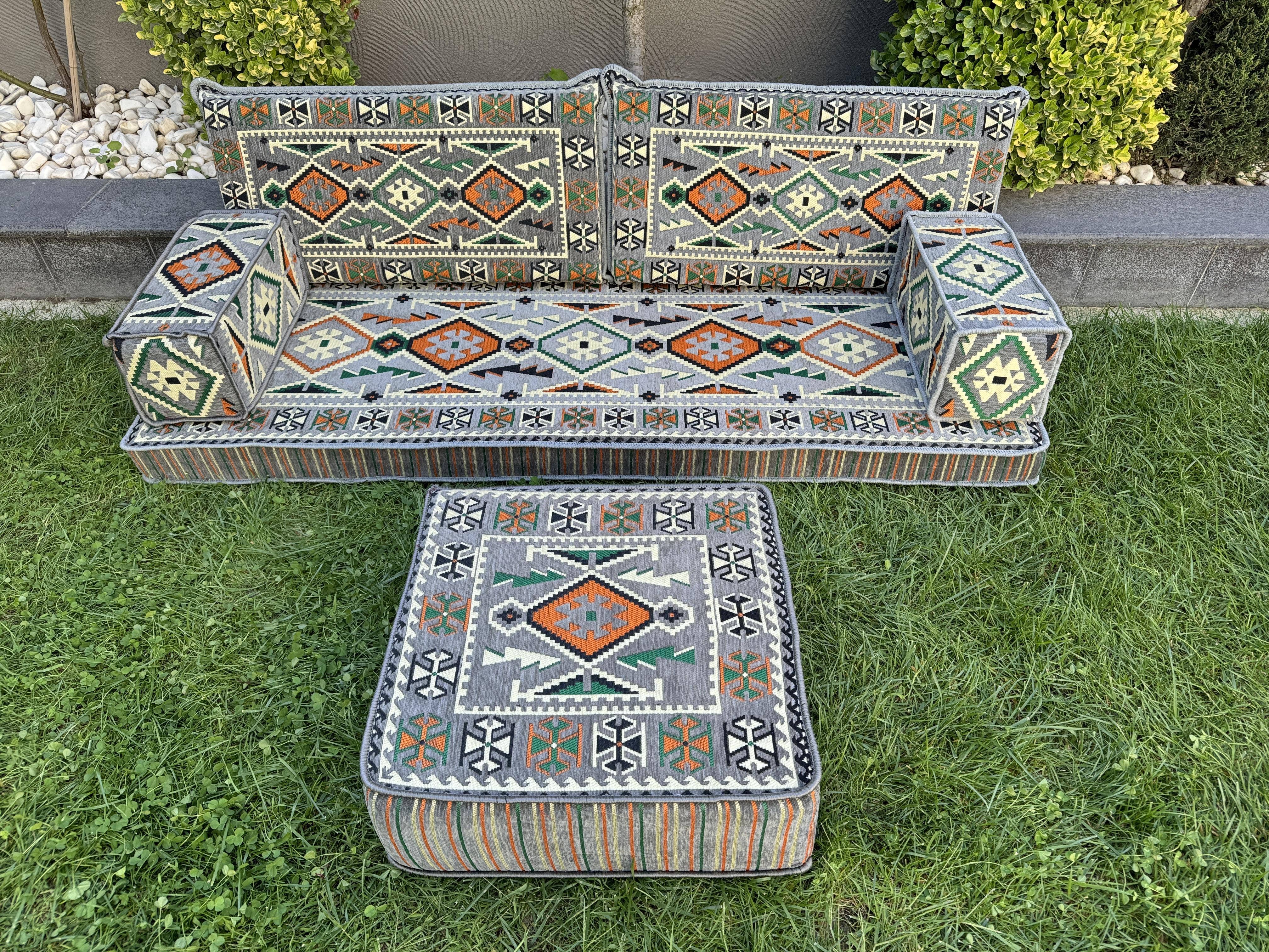 The Loom Wholesale – wholesale Ottoman – Handmade Floor Seating - Kilim Patterned Ottoman Floor Sofa9