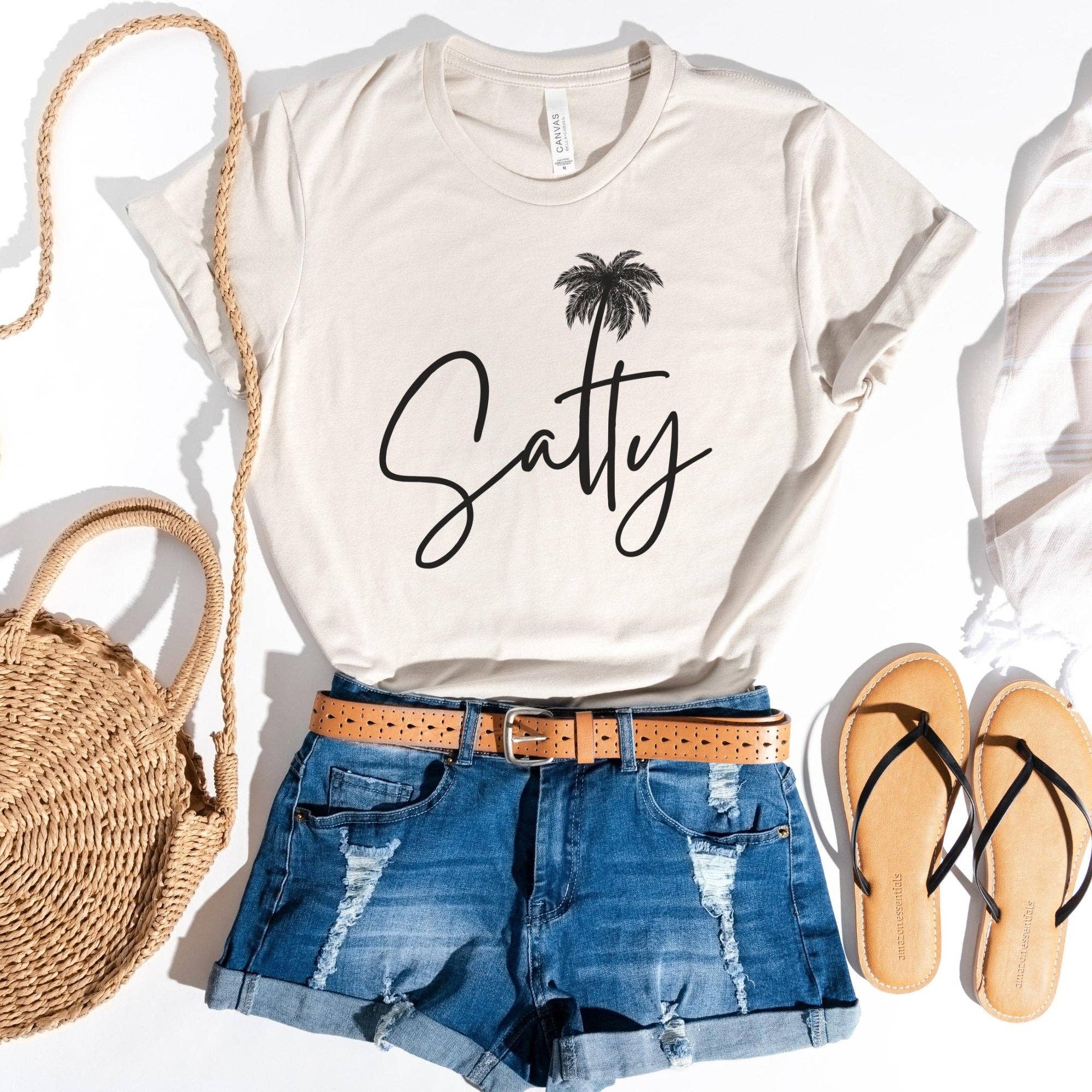 Trendznmore - Modern Graphic Apparel - Vente T-shirt à imprimés – femme - T-shirt illustré Salty Beach1