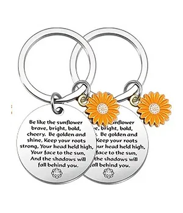 Jewelry Max - Vente Porte-clés – unisexe - ( K429 ) ENSEMBLE DE PORTE-CLÉS INSPIRATION TOURNESOL 2 PIÈCES0