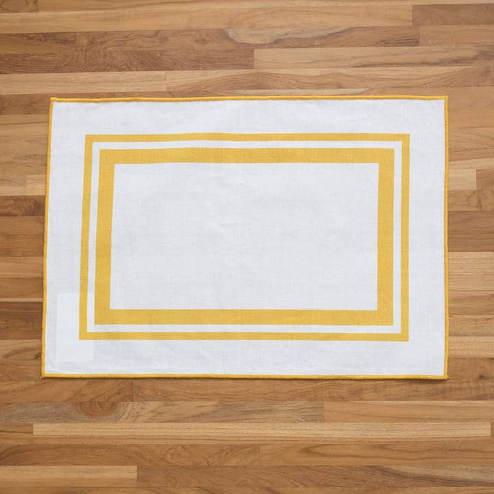 Sorrento Mustard Stain Free Linen Placemat for wholesale by Mahe Homeware