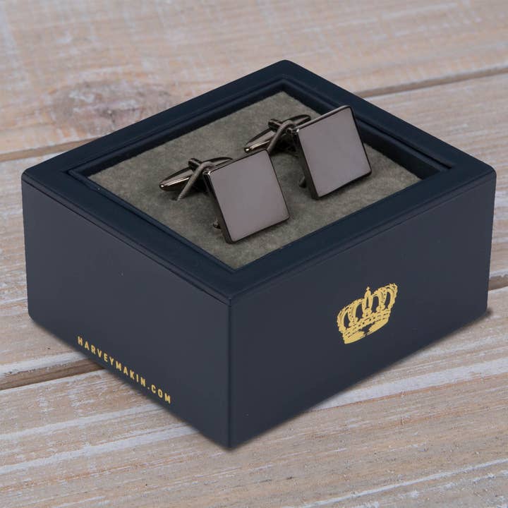 Gemelos con calendario personalizables chapados en metal Harvey Makin para venta al por mayor de WIDDOP and Co.