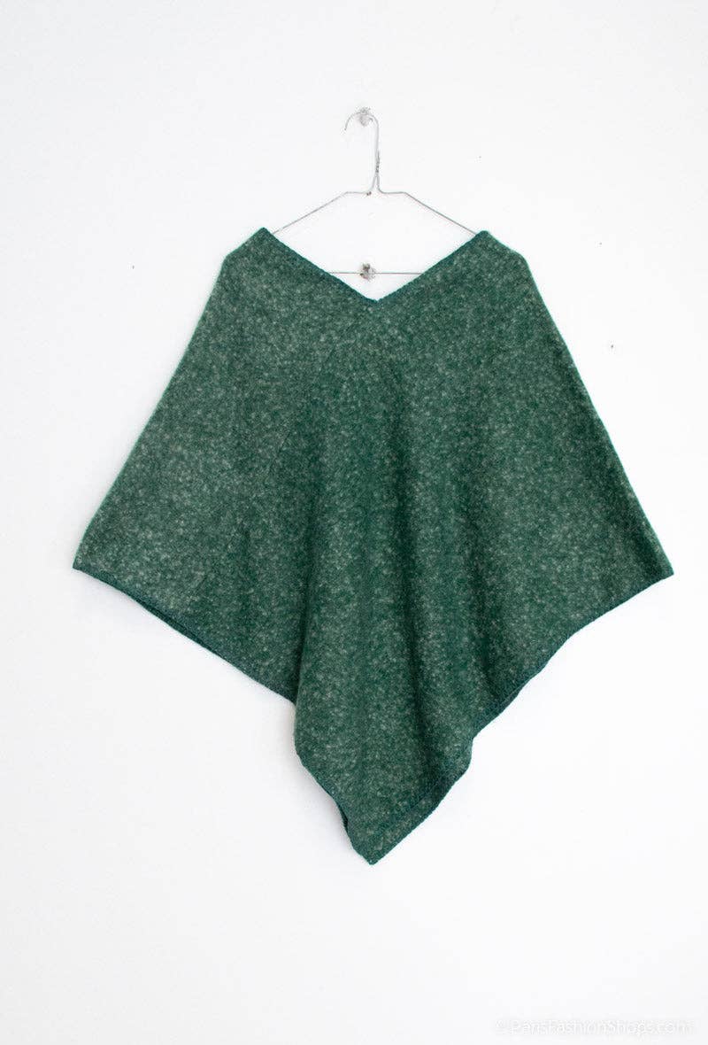 groen Effen gemêleerde poncho maat één voor iedereen voor groothandel op Faire0