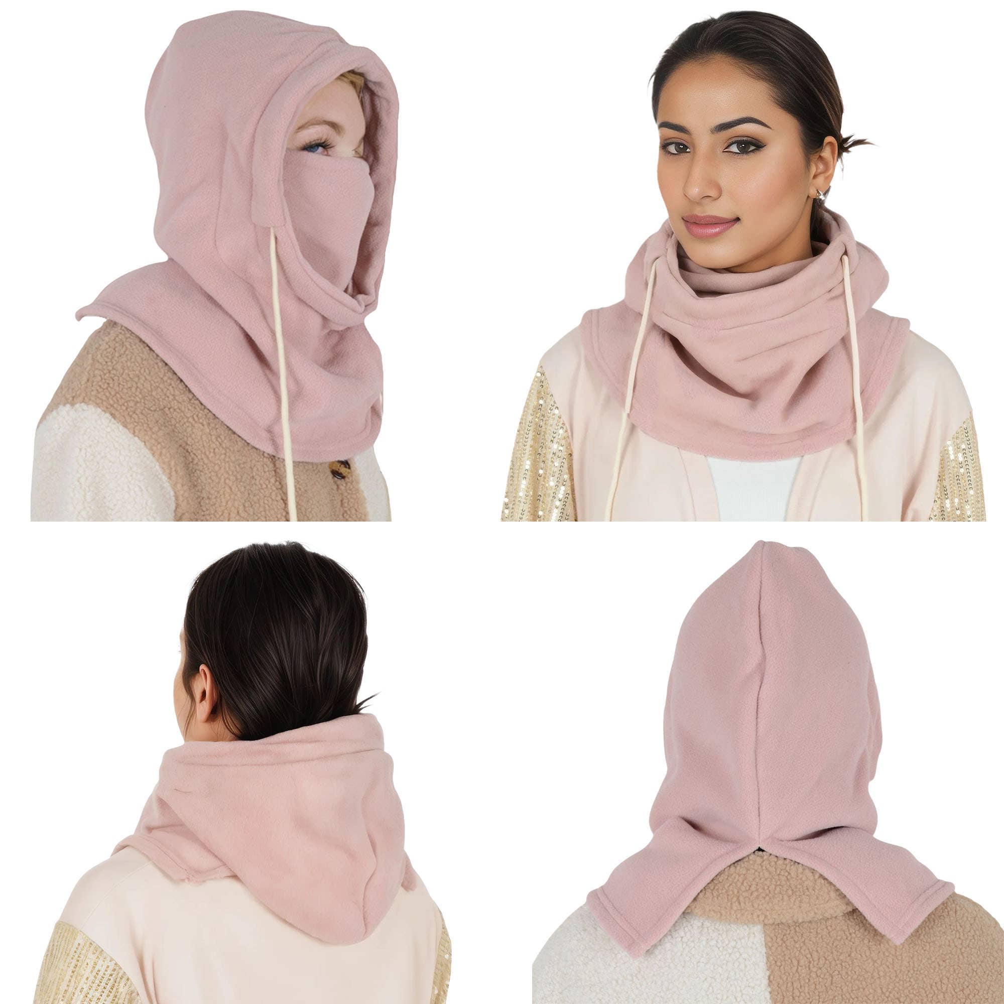 AK Brand - Wholesale Balaclava - Women's - Winter Fleece Face Mask Balaclava Warm Neck Face Cover Hat16