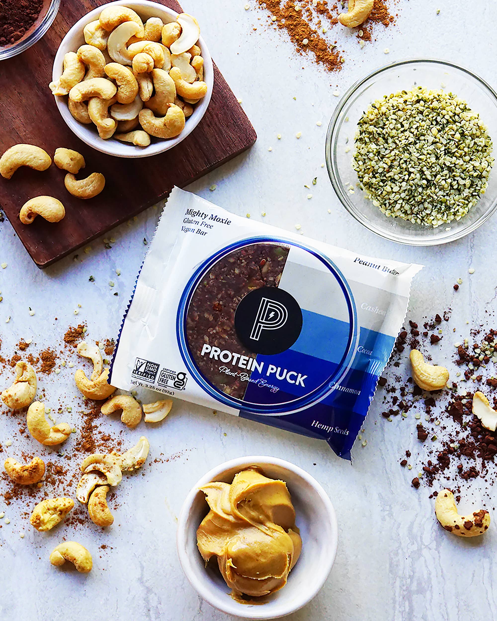 Protein Puck - Wholesale Snack Bar - Mighty Moxie (Cocoa, Cashew, Cinnamon) (16 - 3.25oz Bars)13