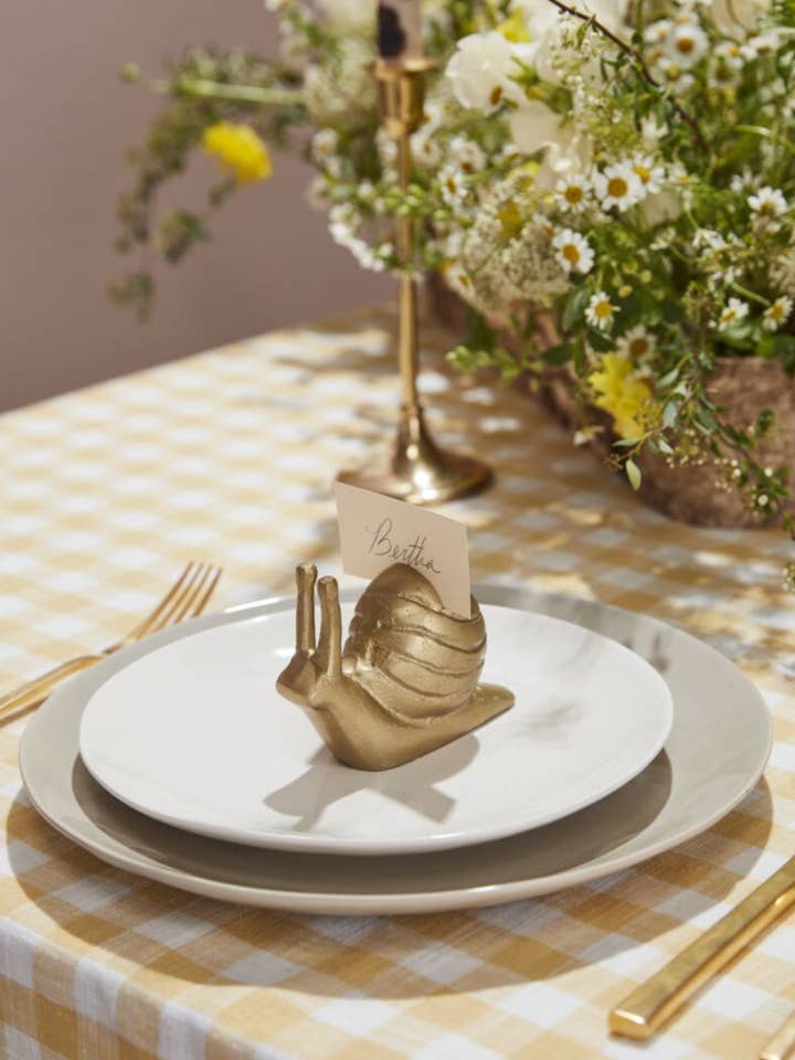 Gold Snail Place Card Table Number Holders for wholesale by Elan Bazaar