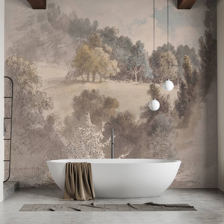 SimurgWallArts - Wholesale Wallpaper - Vintage Panoramic Forest Mural, Peel and Stick Wallpaper6