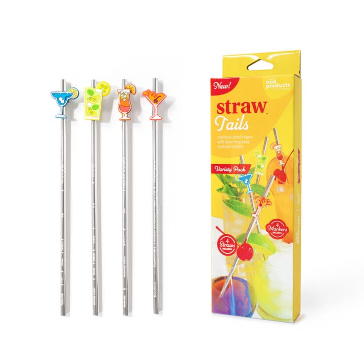 StrawTails™ Cocktail Recipe Straws - Variety Pack for wholesale by NOD Products