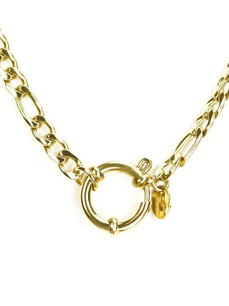 gold Stainless Steel Necklace Chain With Ring Closure for wholesale on Faire