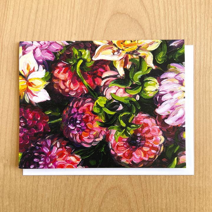 Dahlias Card for wholesale by Art by Alyssa