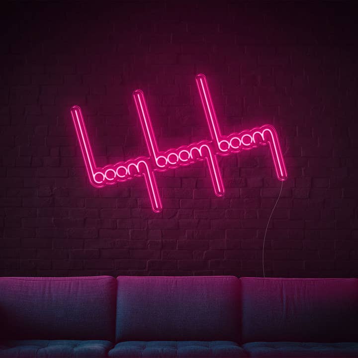 Boom Boom Boom LED Neon Sign for wholesale by BeNeonUnicorn