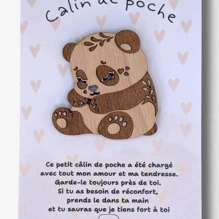 Panda Knuffelzak - Gelukshouten Beeldje voor wholesale door LILLADREY