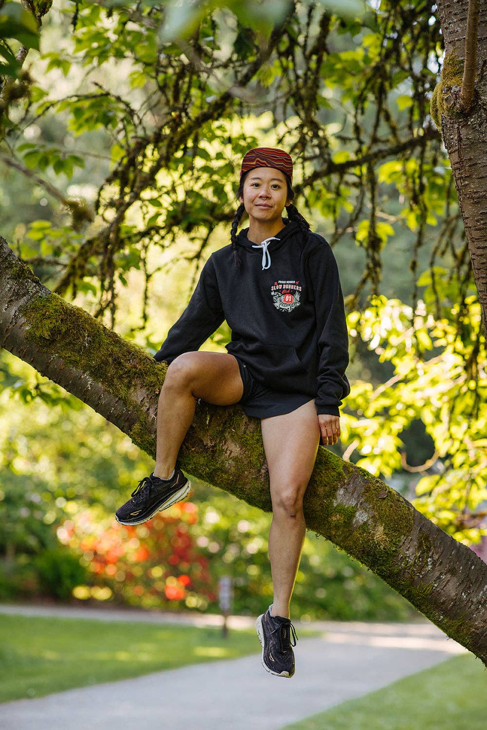 Vintage Black Slow Runners Club Hoodie Sweatshirt for wholesale on Faire15