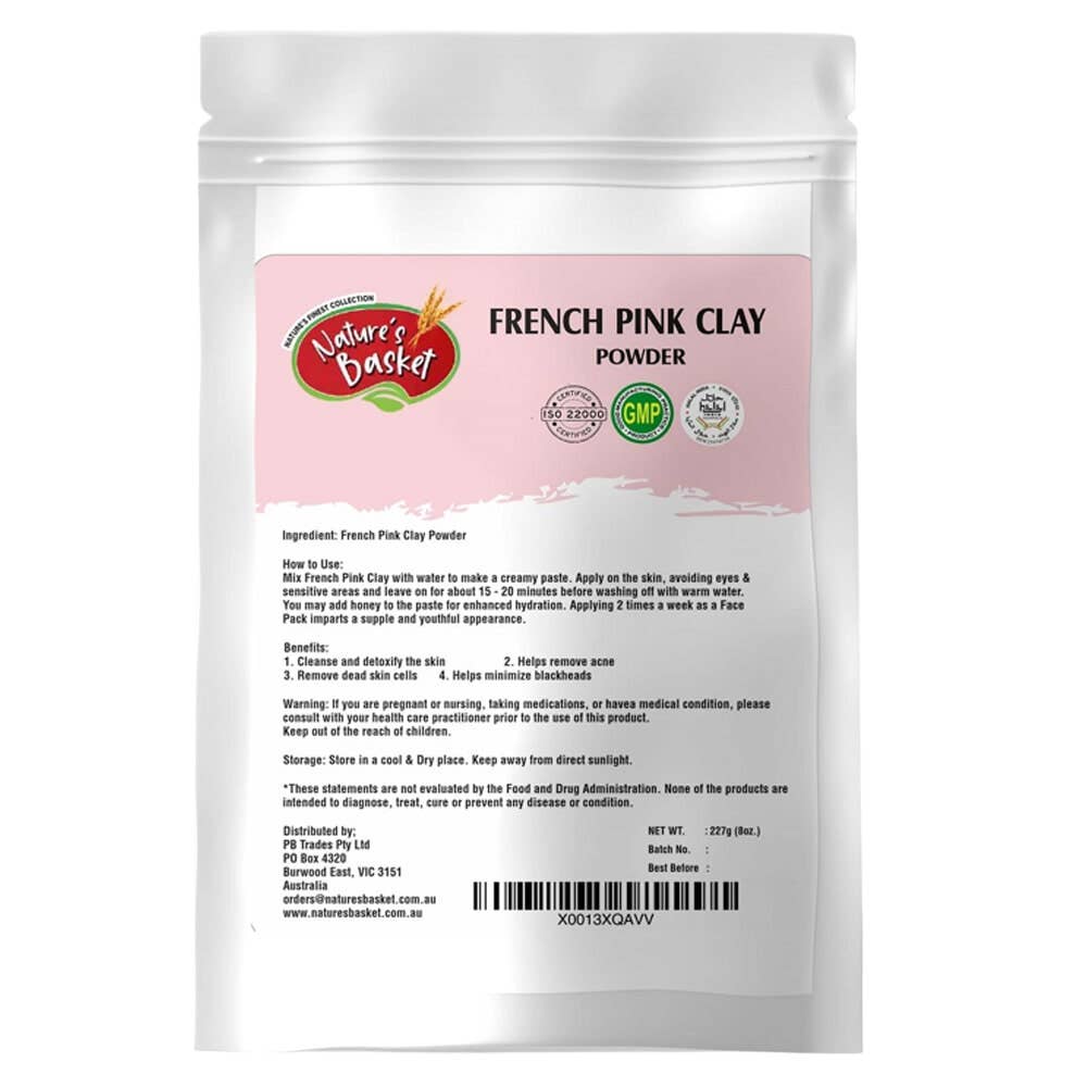 Natures Basket - Wholesale Skincare face mask - Nature's Basket French Pink Clay Powder - 227g1